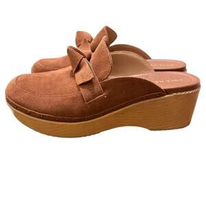 Cole Haan Women Cloudfeel All Day Bow Mule Clogs Sz 9 B Brown Rust Suede NWOB